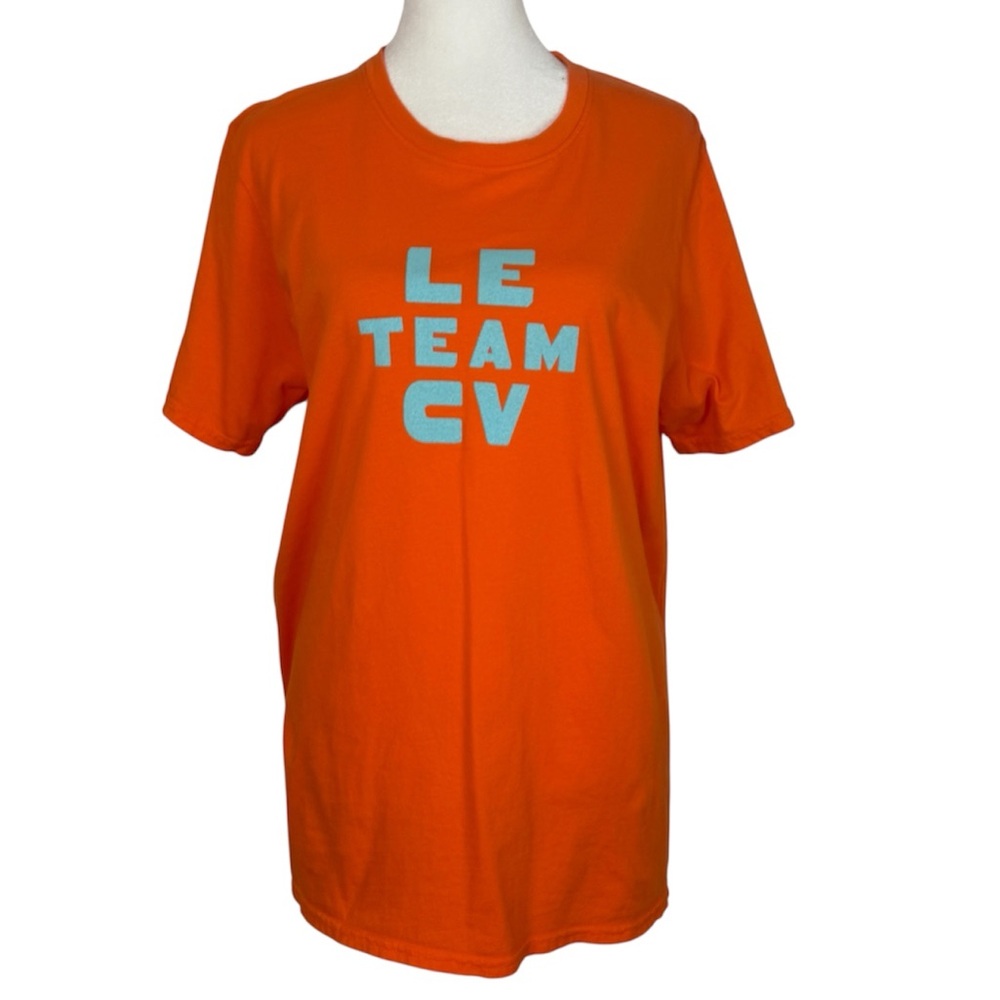 Clare V. orange 100% cotton Le Team CV oversized t-shirt size Small